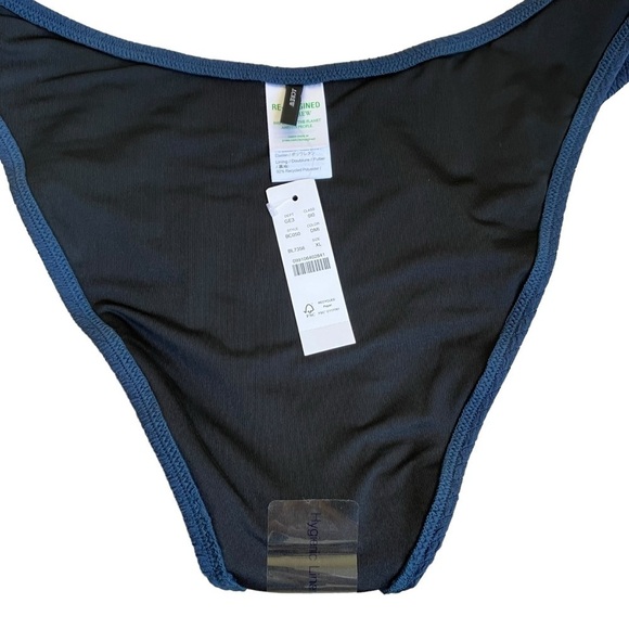 NWT J.Crew Midnight Blue Scrunchie Textured Curved Waist Cheeky Bikini Bottom XL - Picture 11 of 15